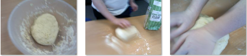 Photos of children making pittas