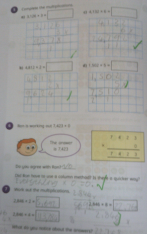 Photo of children's Maths work