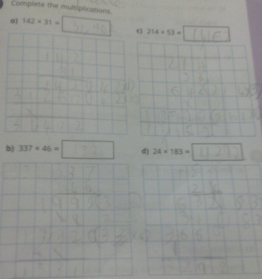 Photo of children's Maths work