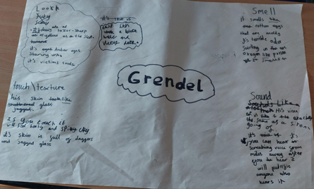 Photos of children's English work