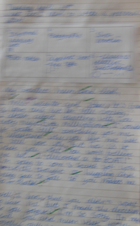 Photos of children's letter writing