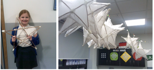 Photos of children making lanterns