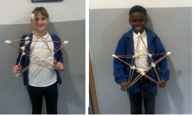 Photos of children making lanterns