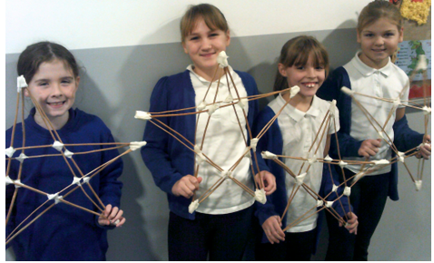 Photos of children making lanterns