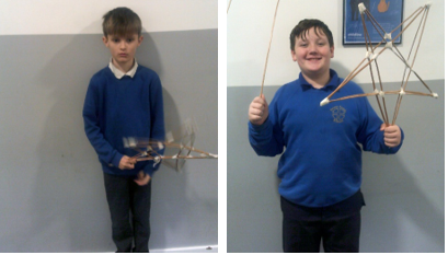 Photos of children making lanterns