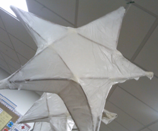 Photos of children making lanterns