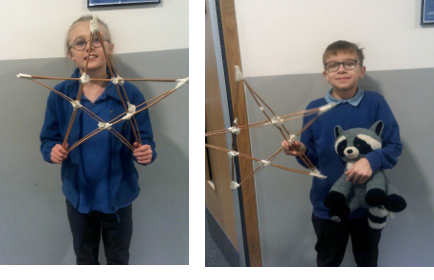 Photos of children making lanterns