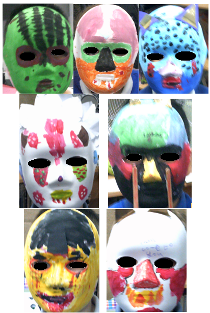 Photos of children's Greek masks