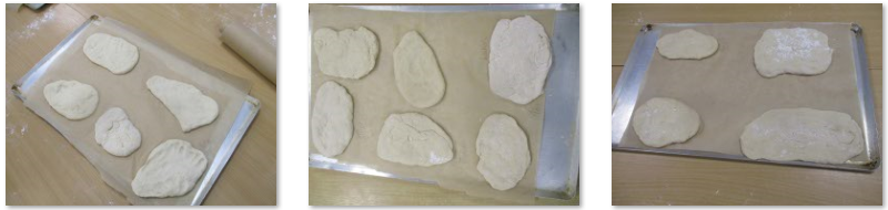 Photos of children making and eating pitta breads