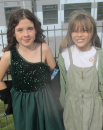 Photo of children dressed up and dancing for Red Nose Day