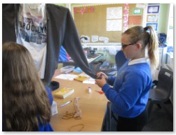 Photos of children making scarecrows