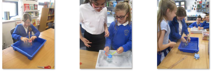 Photos of children's blood flow experiment