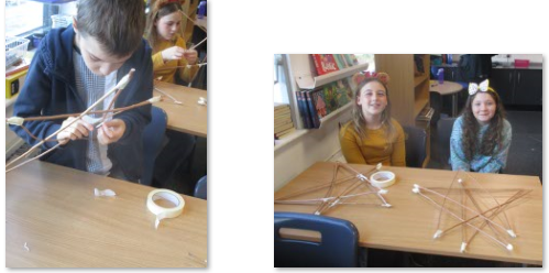 Photos of children making lanterns