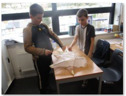 Photos of children making lanterns