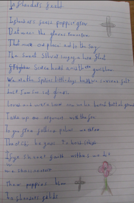 Photos of children's WW1 work