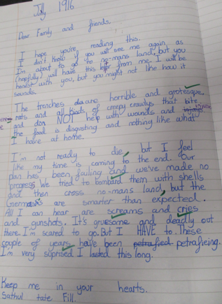 Photos of children's WW1 work