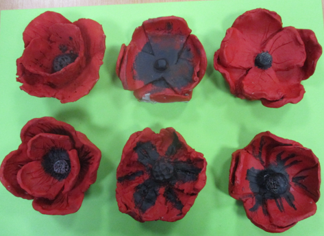 Photo of clay poppies