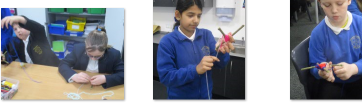 Pictures of children knitting