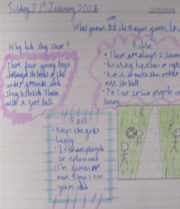 Photo of children's English work