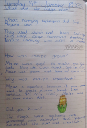 Photo of children's Mayan research