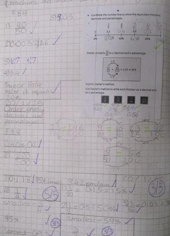 Photo of children's maths work
