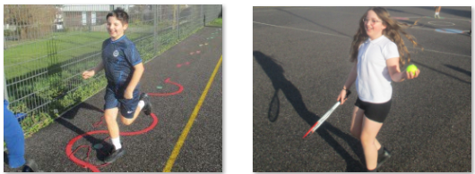Photos of children doing PE outside