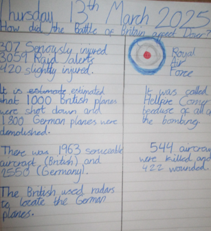 Photo of children's WW2 work