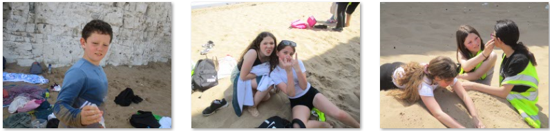 Photos of children at the beach