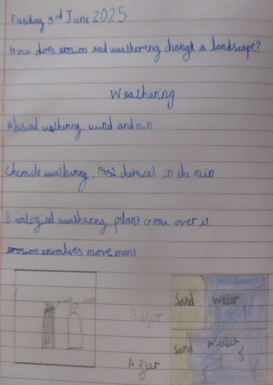 Photo of children's weathering  work