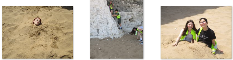 Photos of children at the beach