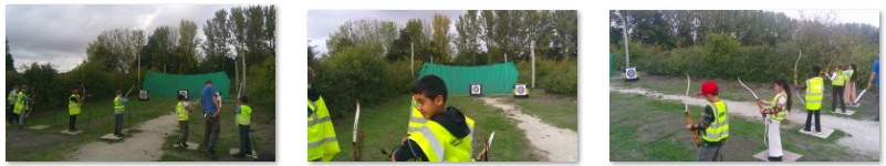 Photos of children doing archery at Betteshanger