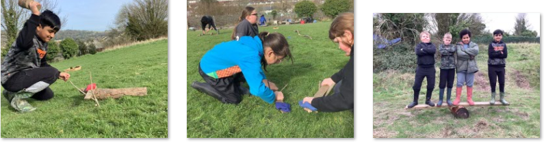 Photos of children at Forest School