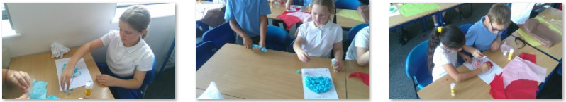 Photos of children making planets