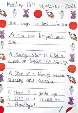 Photo of child's poem