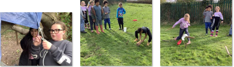 Photos of children at Forest School