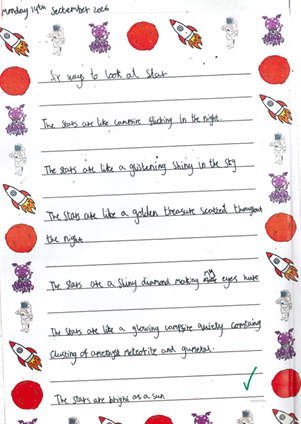 Photo of child's poem