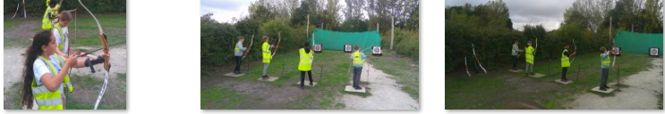 Photos of children doing archery at Betteshanger