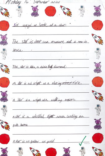 Photo of child's poem