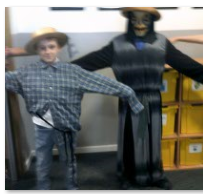 Photos of children making scarecrows