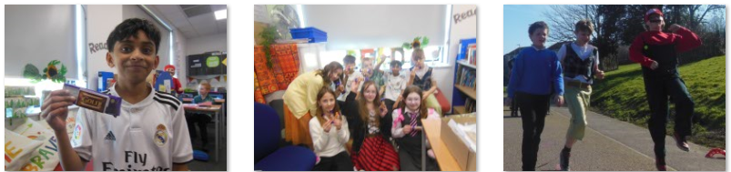 Photos of children dressed up for Red Nose Day