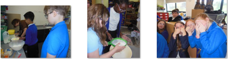 Photos of children making carrot cake