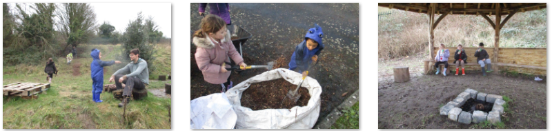 Photos of children at forest school