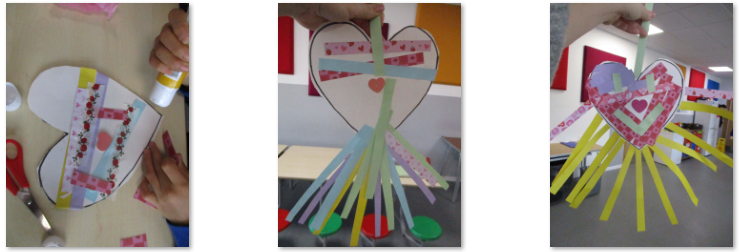 Photos of children's love hearts work