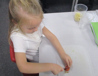 Photo of child making a healthy meal