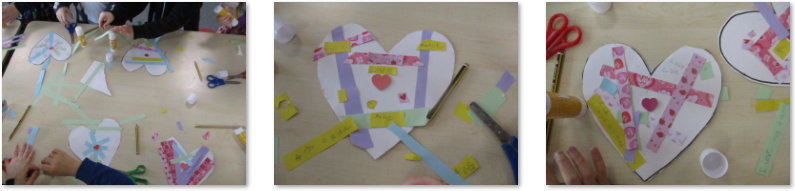 Photos of children's love hearts work