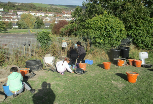 Photo of children at forest school