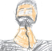 Drawing of Mr Woods