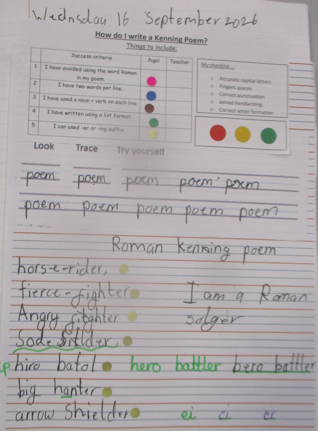 Photo of child's Kenning Poem