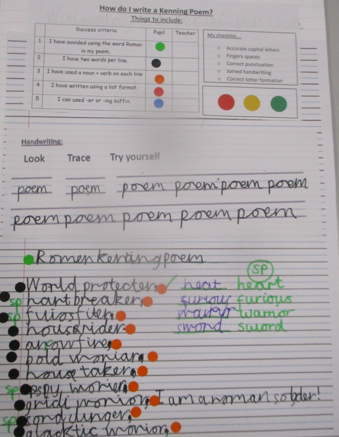 Photo of child's Kenning Poem