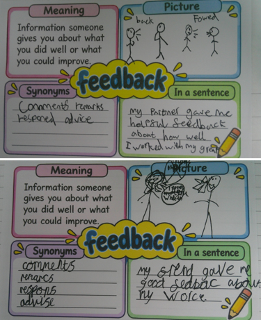 Photo of PSHE feedback work